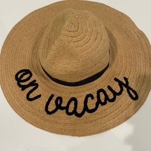 On vacay straw hat with floppy brim